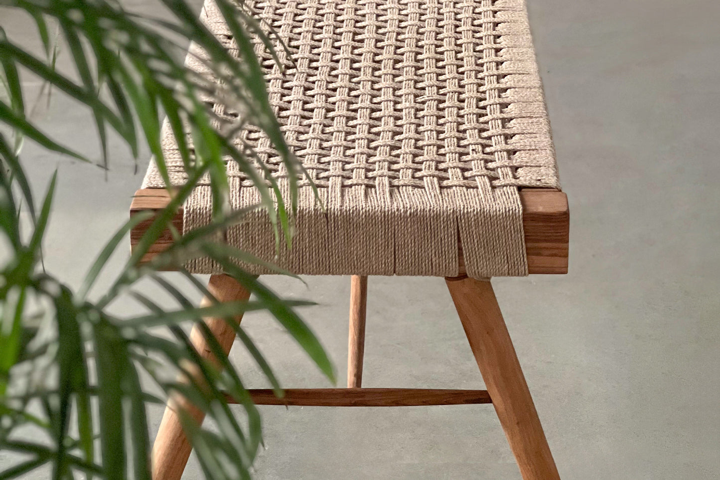 Jute Siesta Bench - Rosewood