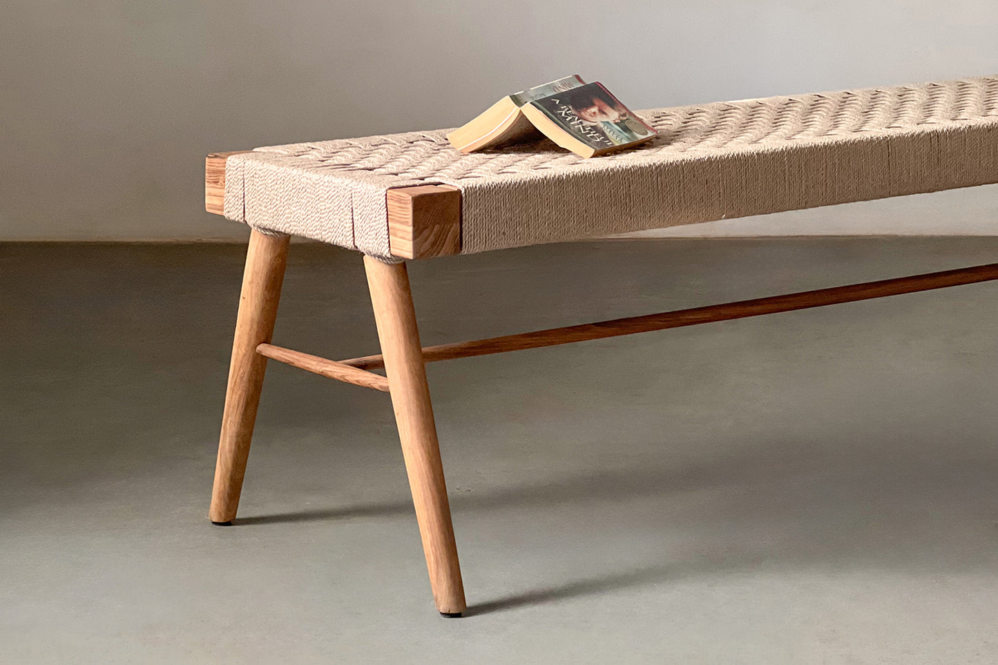 Jute Siesta Bench - Rosewood