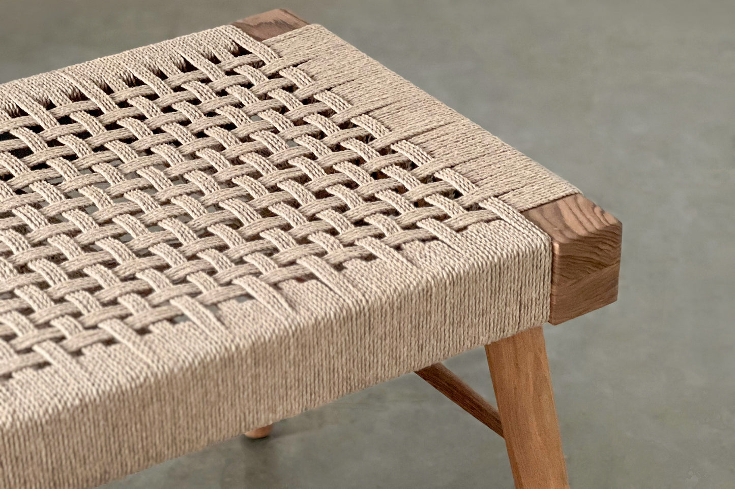 Jute Siesta Bench - Rosewood