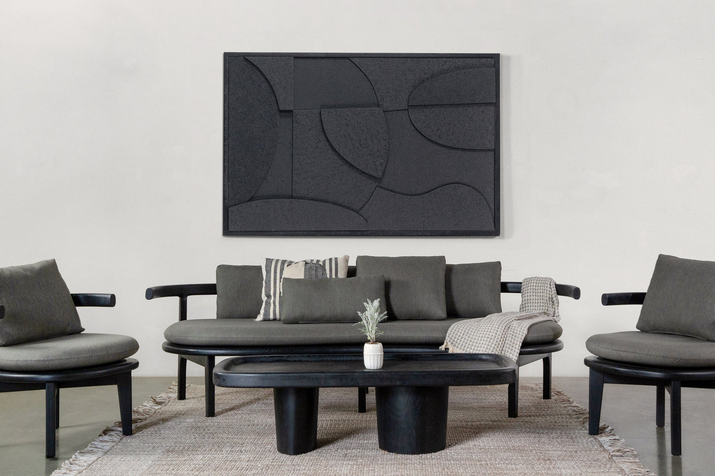 Akira Venti Big Lounger - Black stained white ash