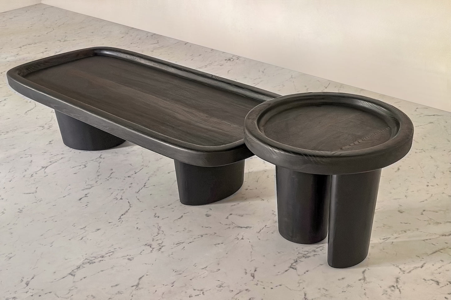 Cassian Coffee Table - Black Stained White Ash