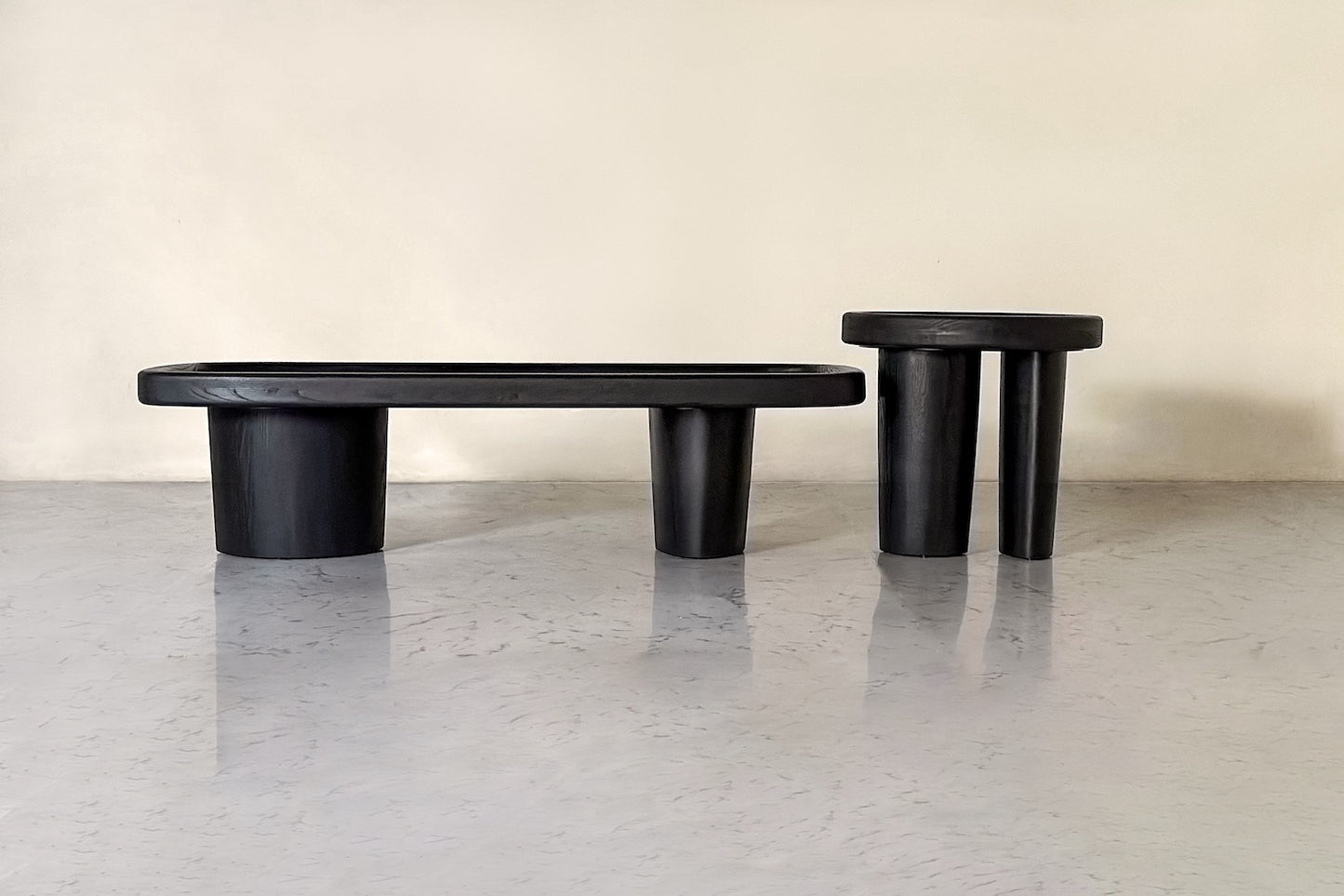 Cassian Coffee Table - Black Stained White Ash