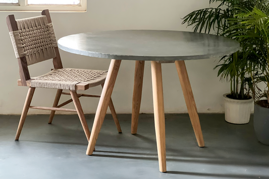 Mandrel Dining Table Concrete - Ashwood Base