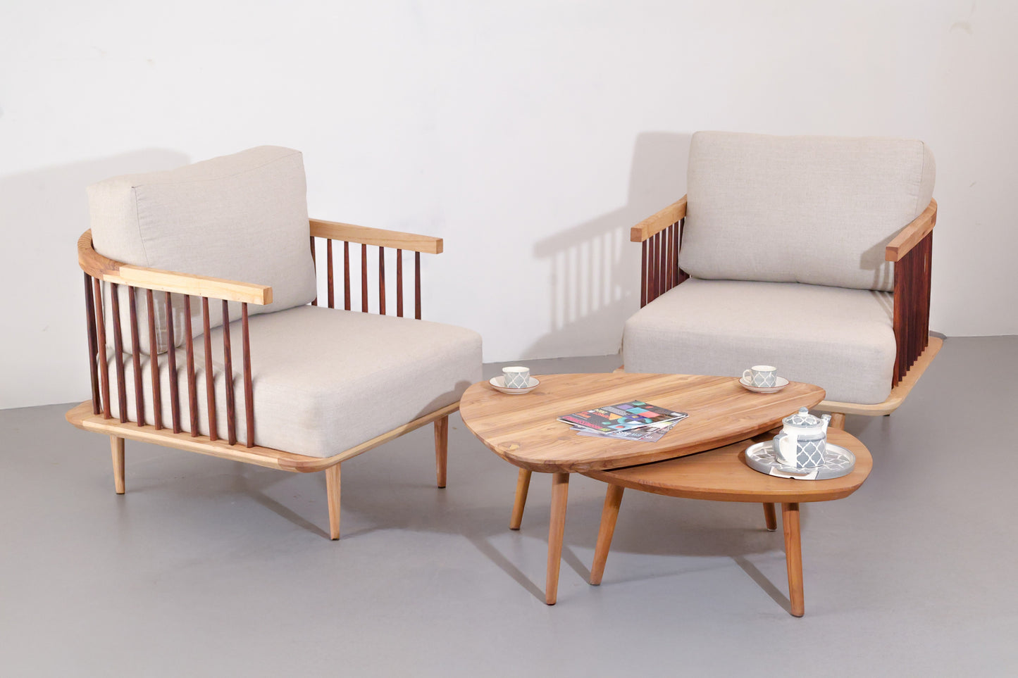 Aiko Single Venti Lounger- White Ash