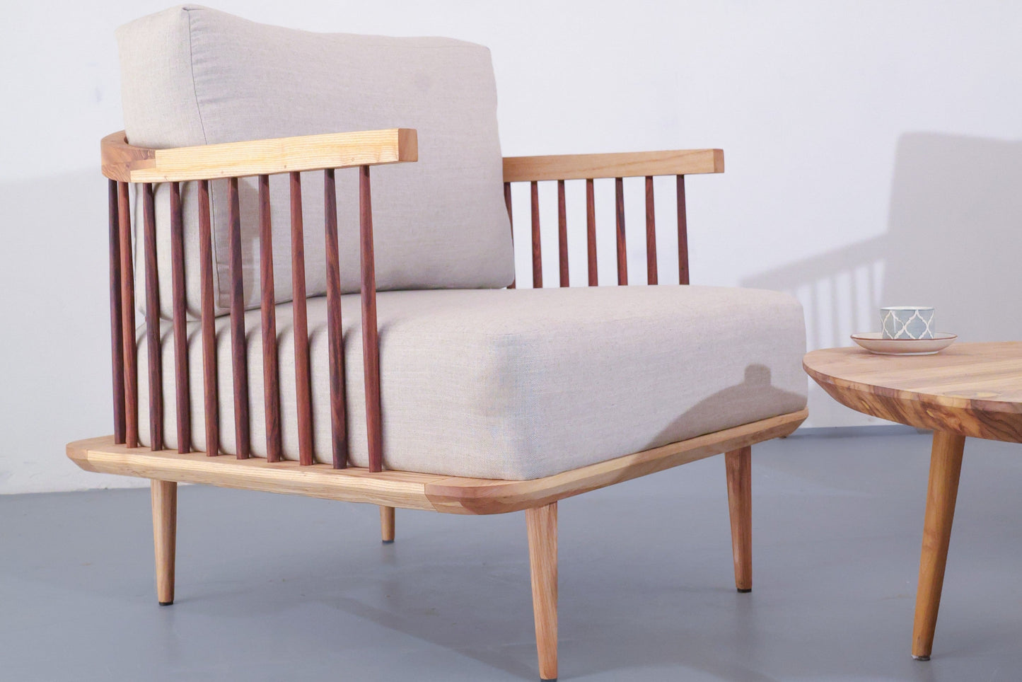 Aiko Single Venti Lounger- White Ash