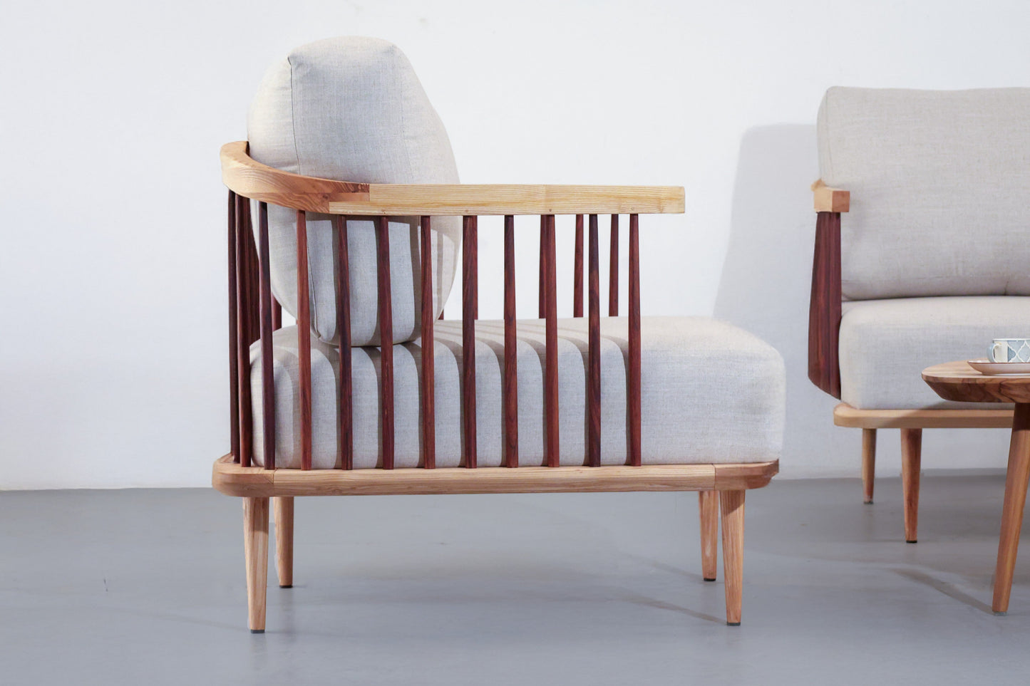 Aiko Single Venti Lounger- White Ash