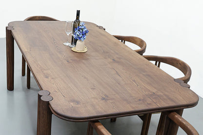 Duet Legs Dining Table - Ice Brown Stained White Ash