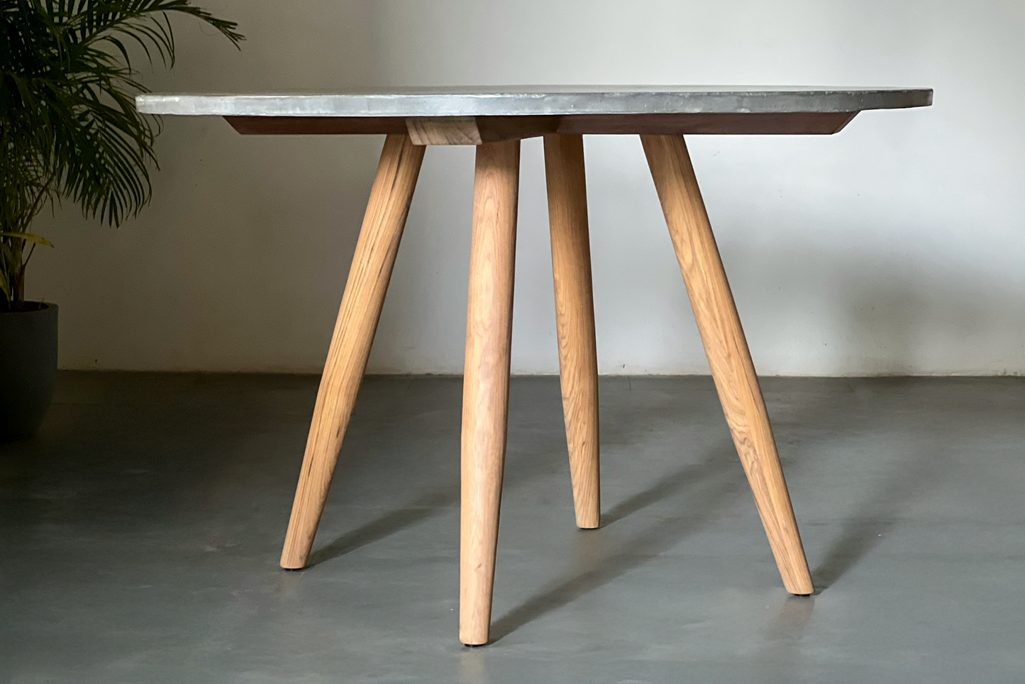 Mandrel Dining Table Concrete - Ashwood Base
