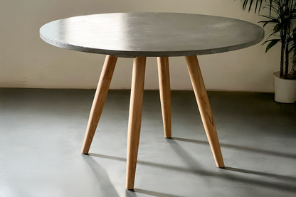 Mandrel Dining Table Concrete - Ashwood Base